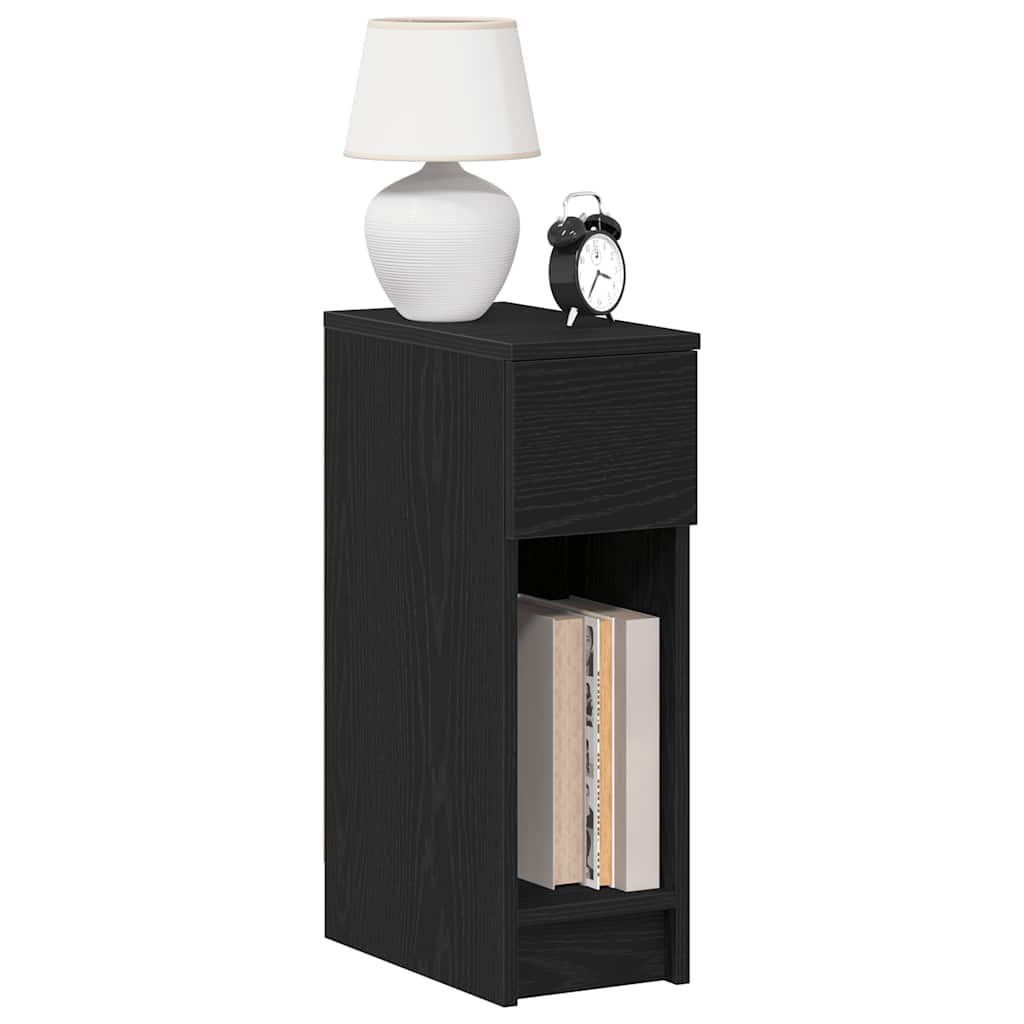 foto del prodotto comodino con cassetto rovere nero 20x36x60 cm