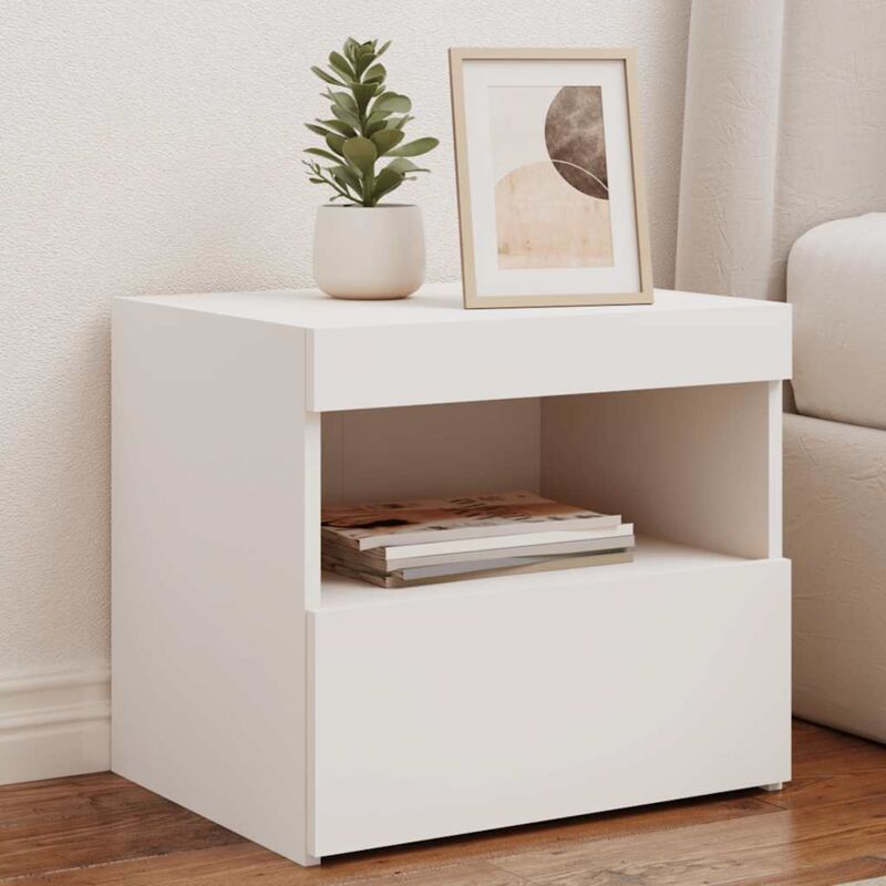 foto del prodotto comodino con luci led bianco 50x40x45 cm vidaxl