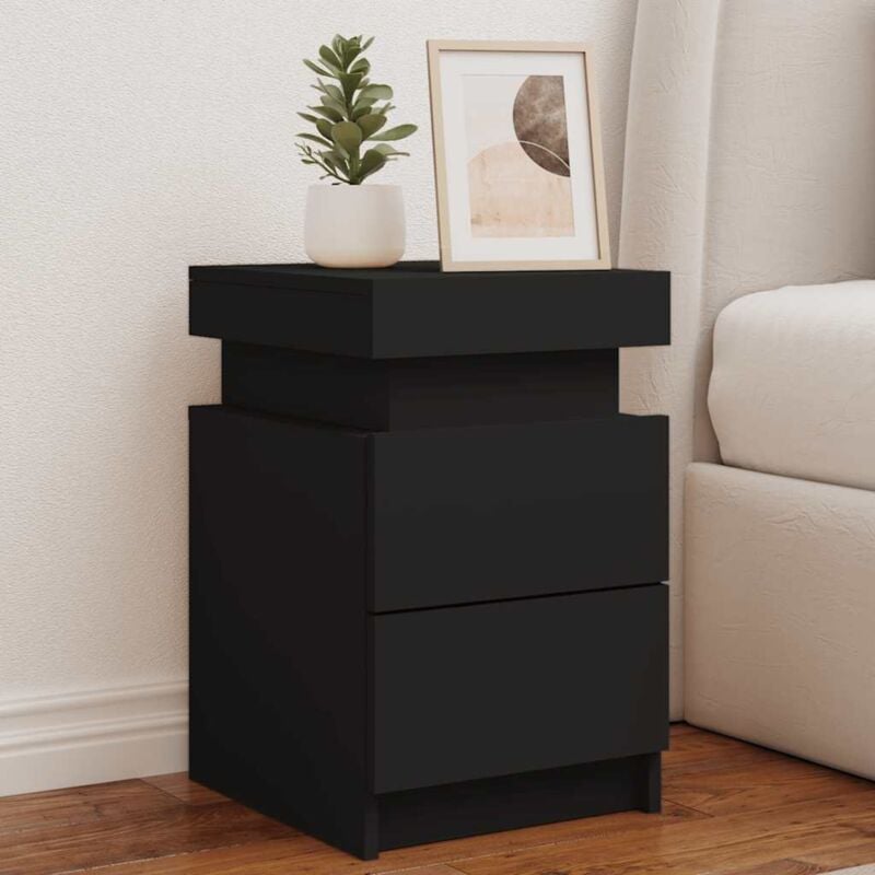 foto del prodotto comodino con luci led nero 35x39x55 cm vidaxl