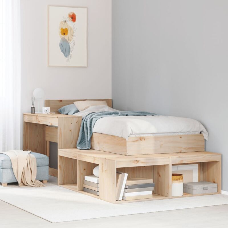 foto del prodotto comodino con scrivania 222x107x75 cm in legno massello di pino vidaxl