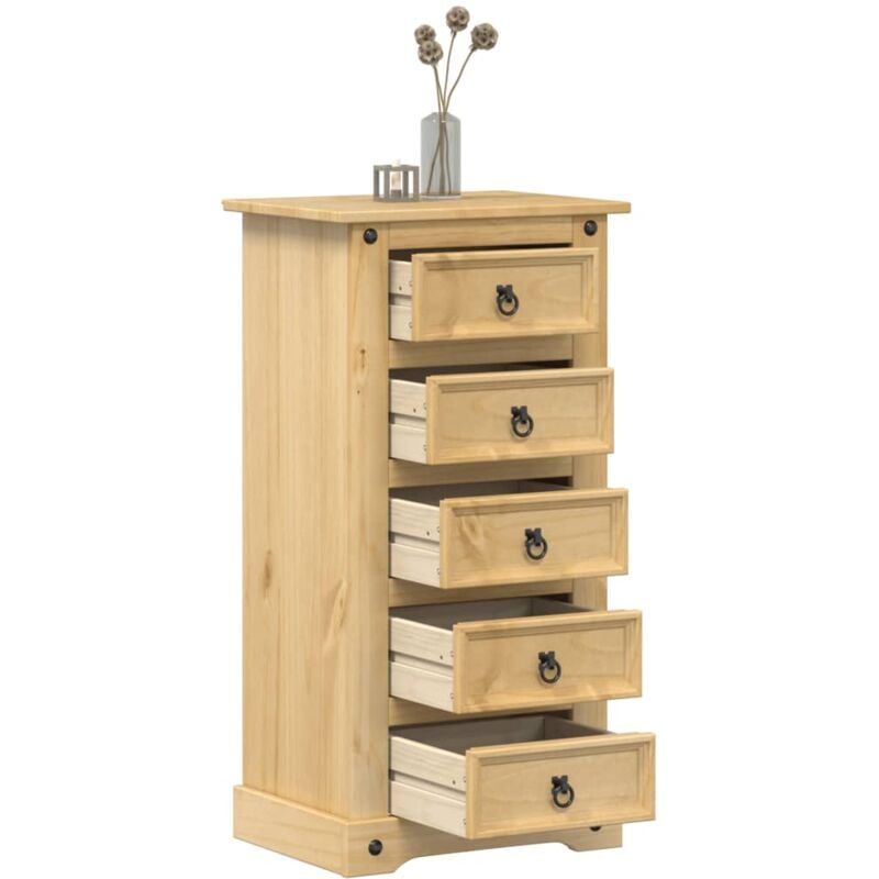 foto del prodotto comodino corona 53x39x103 cm in legno massello di pino vidaxl