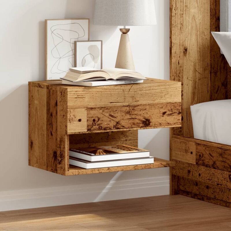 foto del prodotto comodino da parete legno antico vidaxl