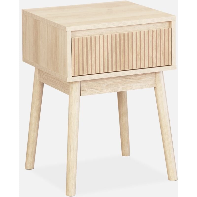 foto del prodotto comodino decorazione legno 1 cassetto