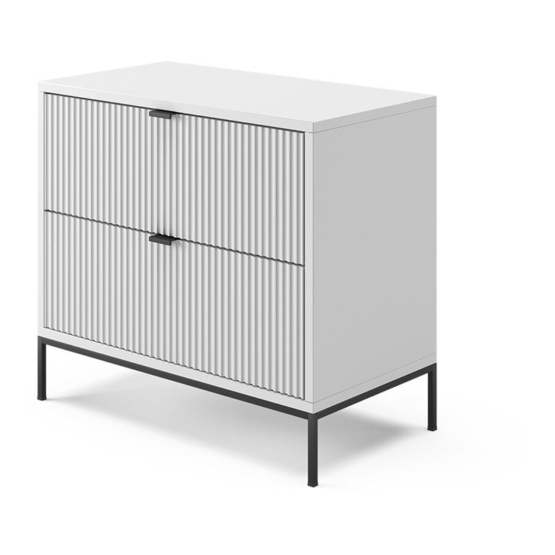 foto del prodotto comodino eliza, bianco, 66 x 60 cm con 2 cassetti vicco