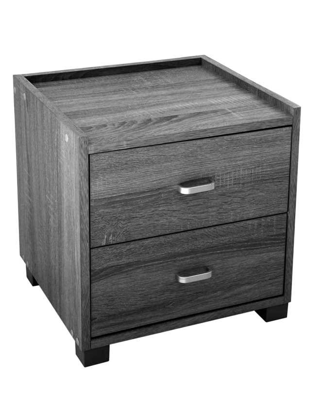 foto del prodotto comodino ermes con 2 cassetti in legno naturale colore wengè 43 x 40 x 44 cm