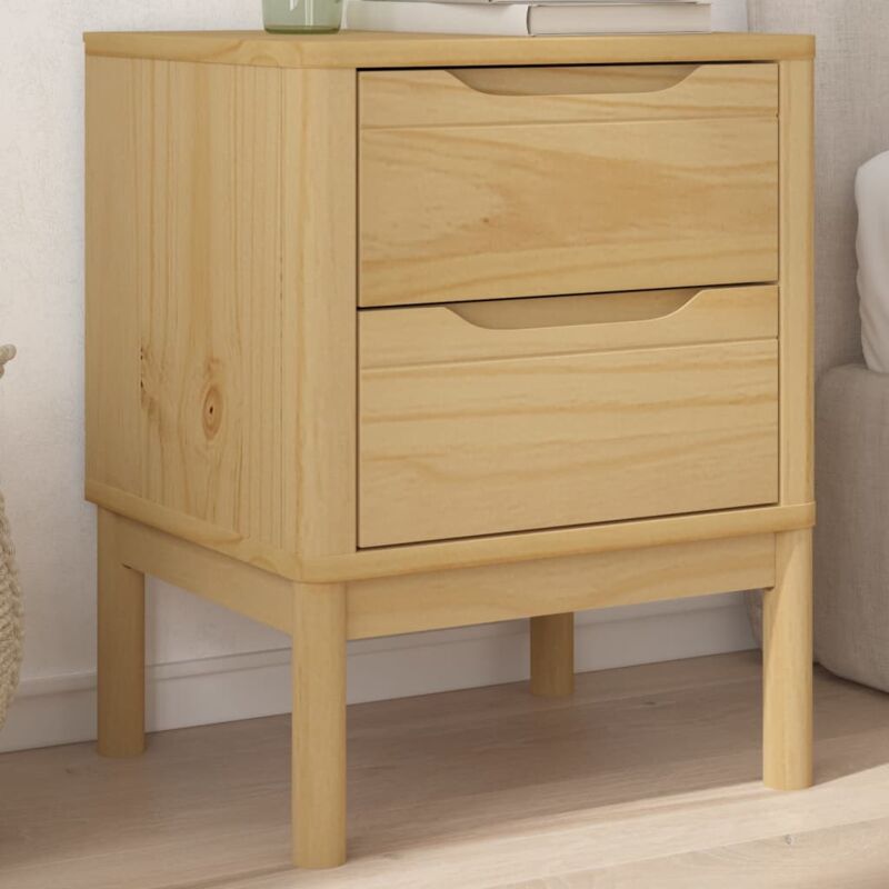 foto del prodotto comodino floro marrone cera 45x39x57 cm legno di pino vidaxl