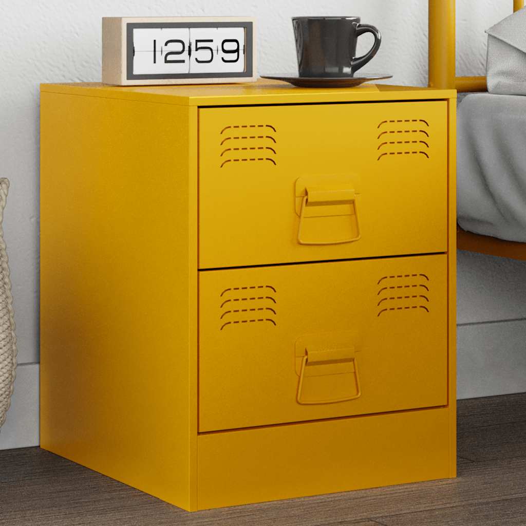 foto del prodotto comodino giallo 34,5x39x44 cm in acciaio vidaxl