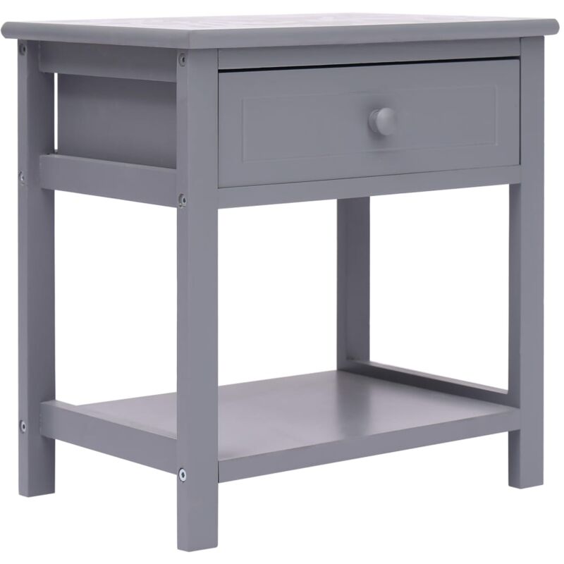 foto del prodotto comodino grigio 40x29x42 cm in legno di paulonia vidaxl