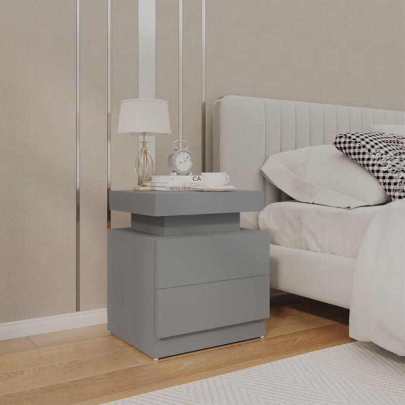 foto del prodotto comodino grigio 45x35x52 cm in legno multistrato vidaxl
