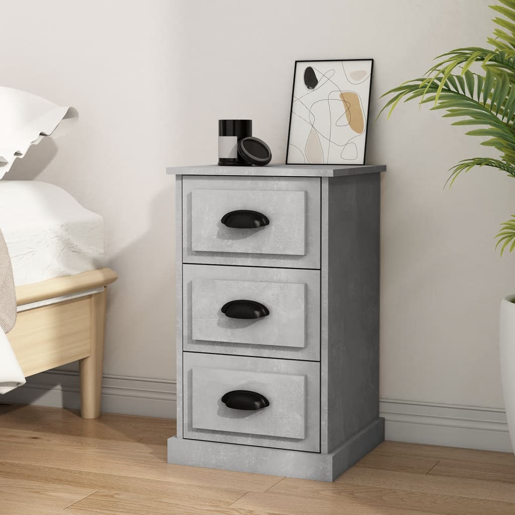 foto del prodotto comodino grigio cemento 39x39x67 cm in legno multistrato