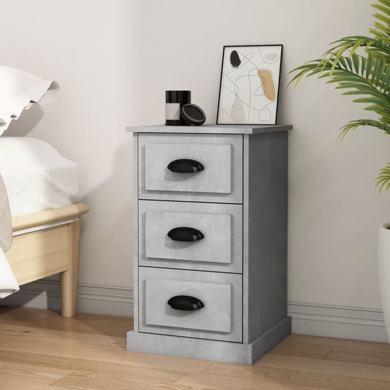 foto del prodotto comodino grigio cemento 39x39x67 cm in legno multistrato vidaxl