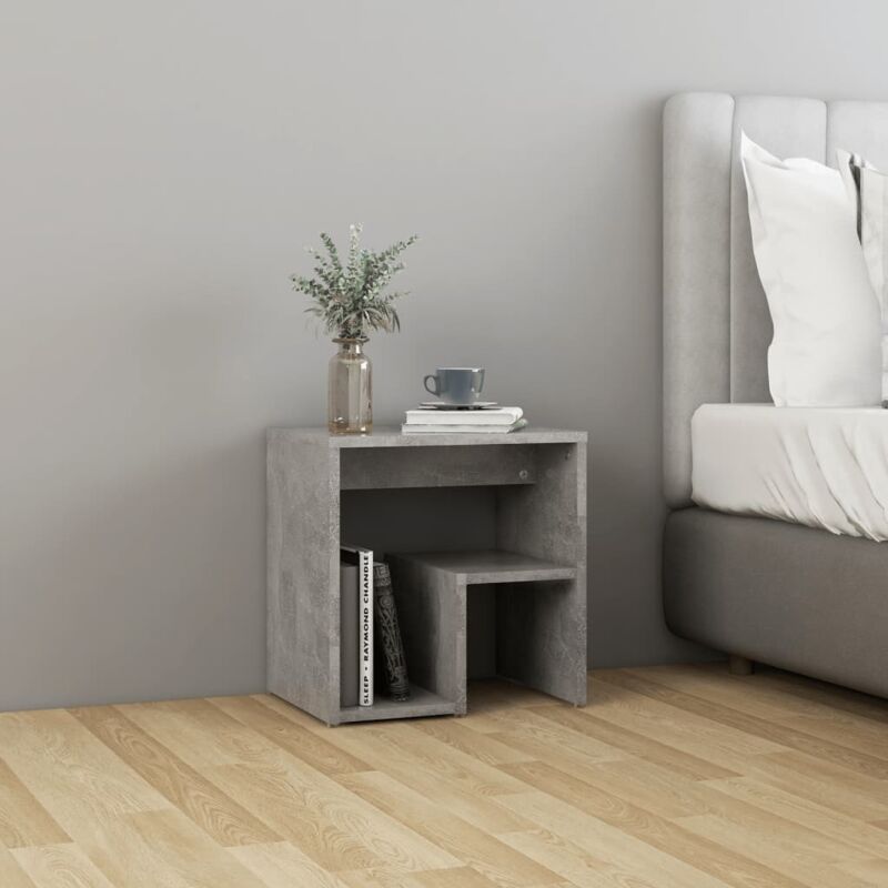 foto del prodotto comodino grigio cemento 40x30x40 cm in legno multistrato vidaxl