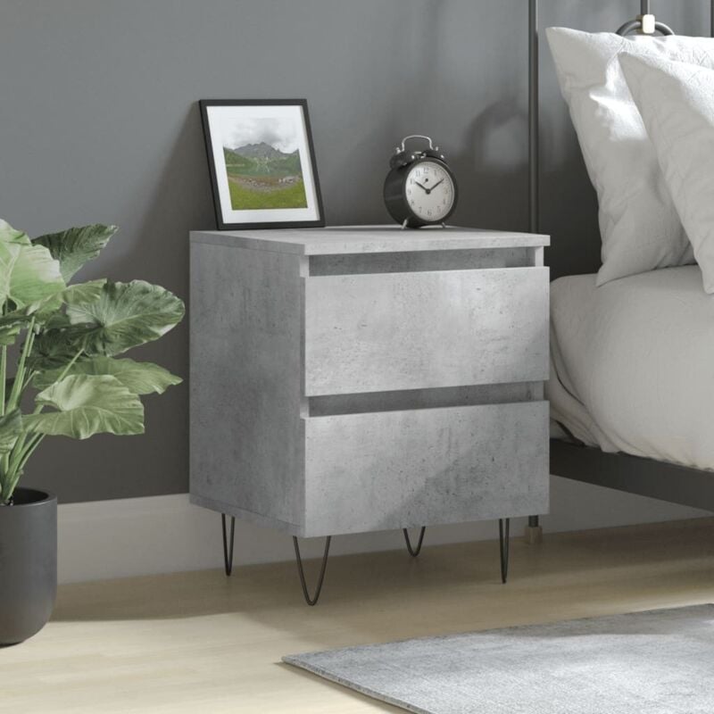 foto del prodotto comodino grigio cemento 40x35x50 cm in legno multistrato vidaxl