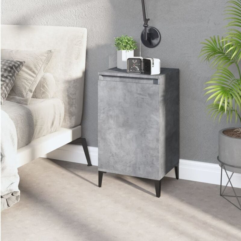 foto del prodotto comodino grigio cemento 40x35x70 cm in legno multistrato - vidaxl