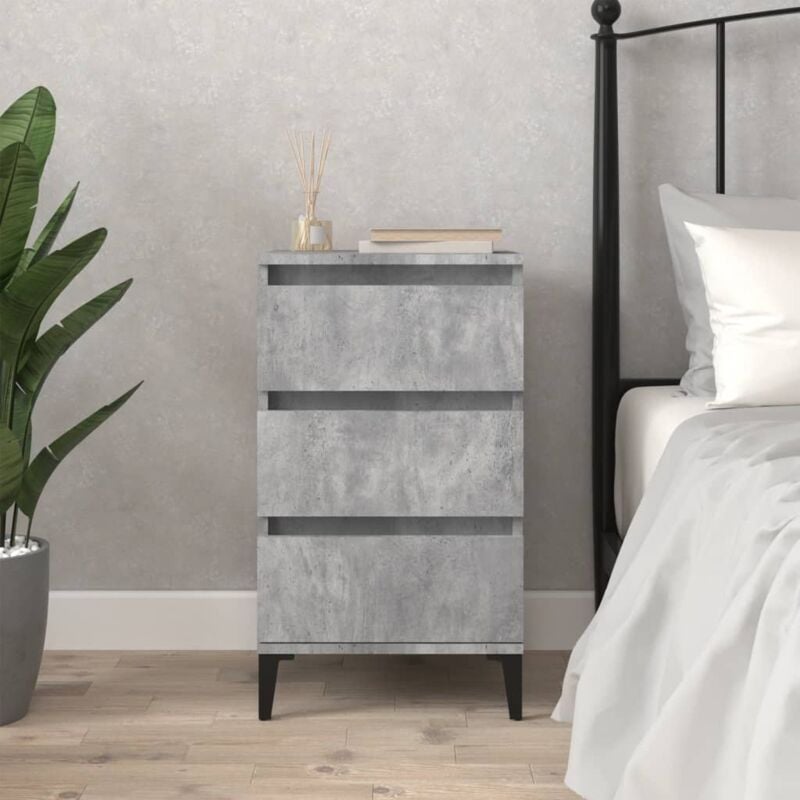 foto del prodotto comodino grigio cemento 40x35x70 cm in legno multistrato vidaxl