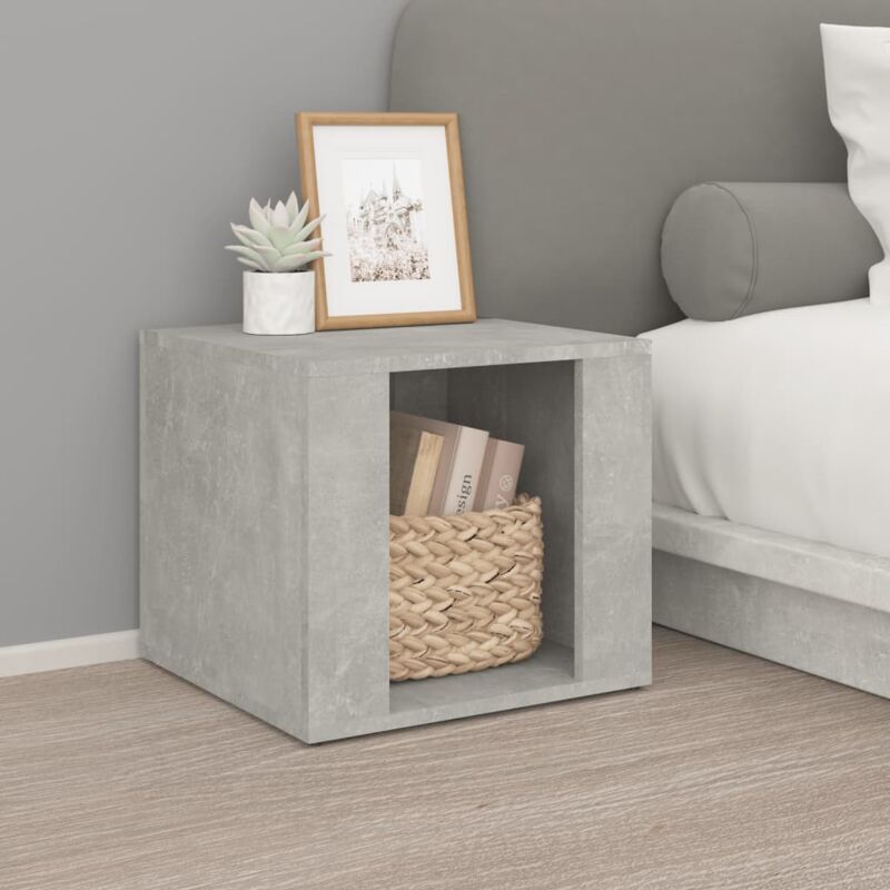 foto del prodotto comodino grigio cemento 41x40x36 cm in legno multistrato vidaxl