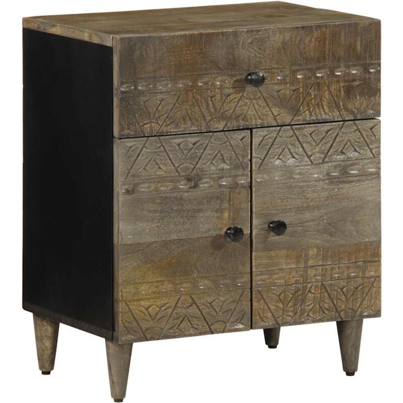 foto del prodotto comodino grigio chiaro 50x33x60 cm in legno massello di mango vidaxl