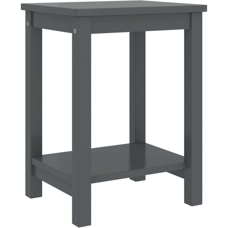 foto del prodotto comodino grigio scuro 35x30x47 cm in legno massello di pino