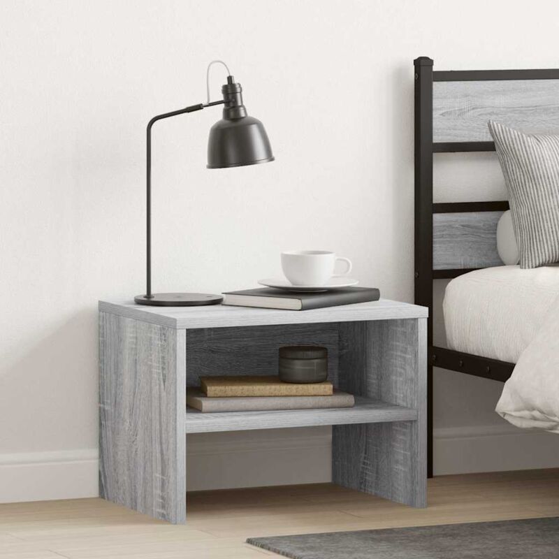 foto del prodotto comodino grigio sonoma 40x30x30 cm in legno multistrato vidaxl