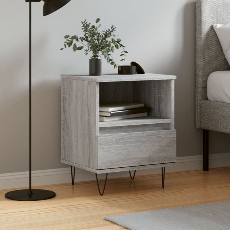 foto del prodotto comodino grigio sonoma 40x35x50 cm in legno multistrato vidaxl