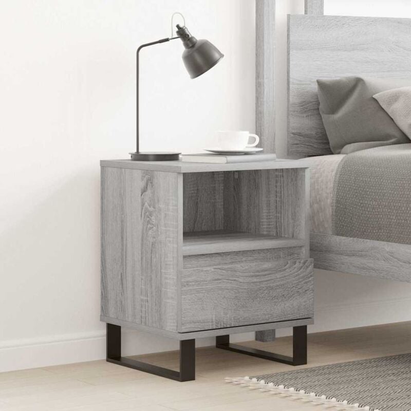 foto del prodotto comodino grigio sonoma 40x35x50 cm in legno multistrato vidaxl