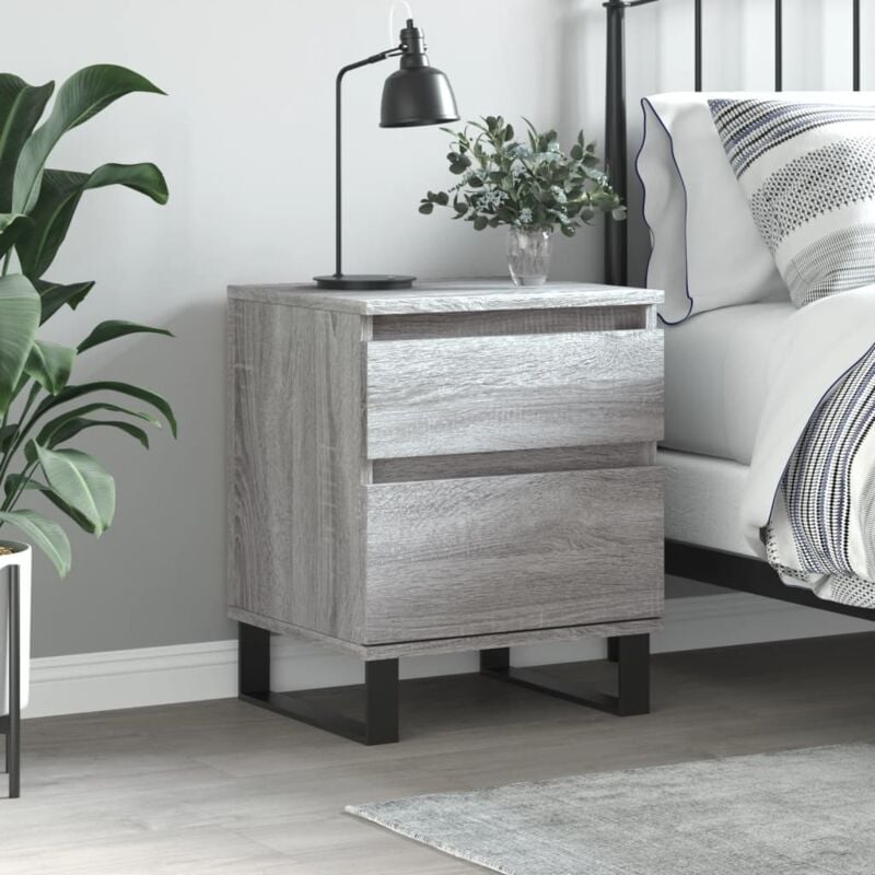 foto del prodotto comodino grigio sonoma 40x35x50 cm in legno multistrato vidaxl