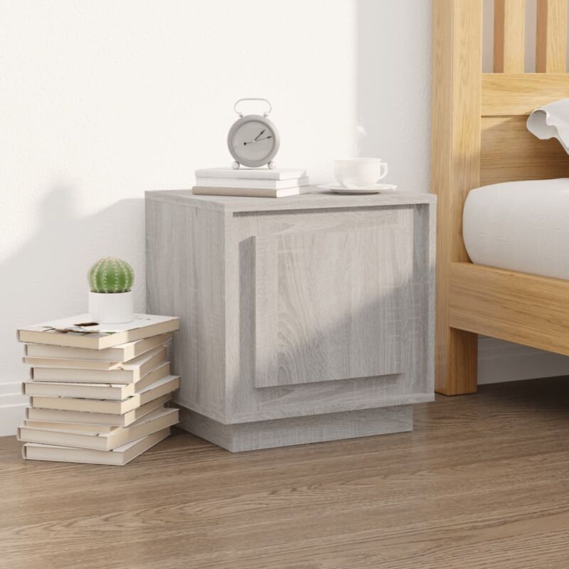 foto del prodotto comodino grigio sonoma 44x35x45 cm in legno multistrato vidaxl