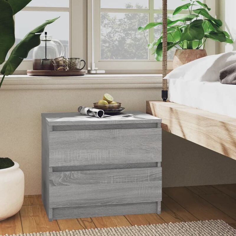 foto del prodotto comodino grigio sonoma 50x39x43,5 cm in legno multistrato vidaxl