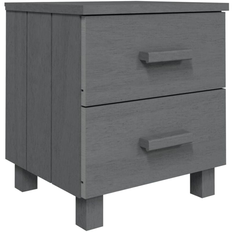 foto del prodotto comodino hamar grigio scuro 40x35x44,5 cm in legno di pino - vidaxl