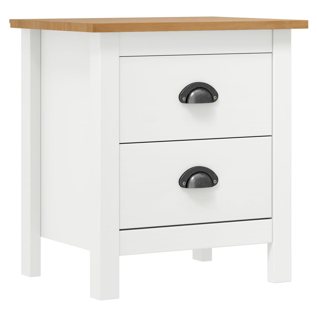 foto del prodotto comodino hill bianco 46x35x49,5 cm legno massello di pino cod mxl 40053
