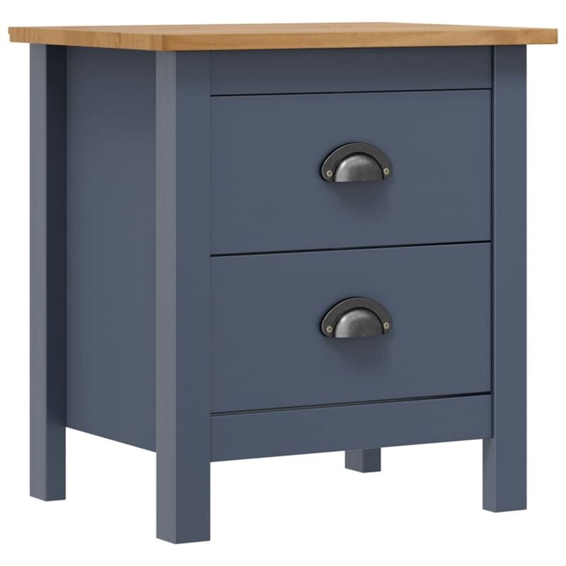 foto del prodotto comodino hill grigio 46x35x49,5 cm legno massello di pino vidaxl