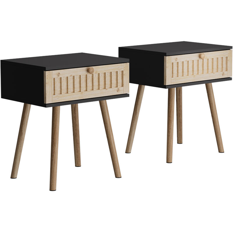 foto del prodotto comodino holk, antracite pino, 40 x 47 cm set di 2 vicco