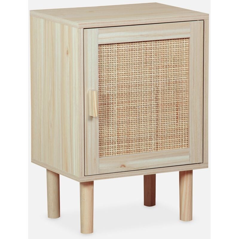 foto del prodotto comodino in canna e legno