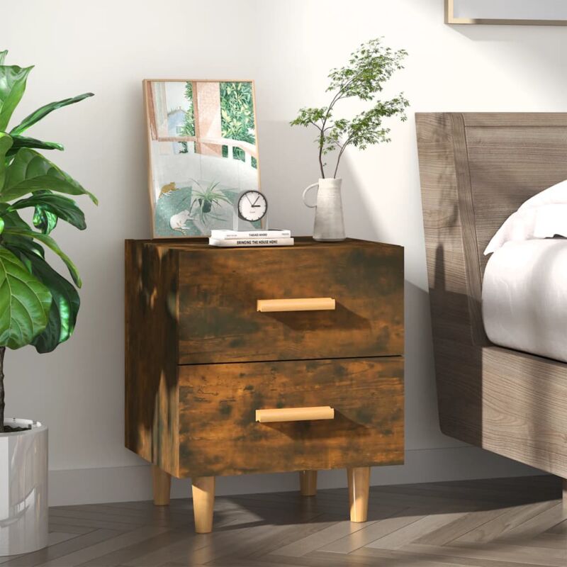 foto del prodotto comodino in rovere fumo 40x35x47,5 cm vidaxl