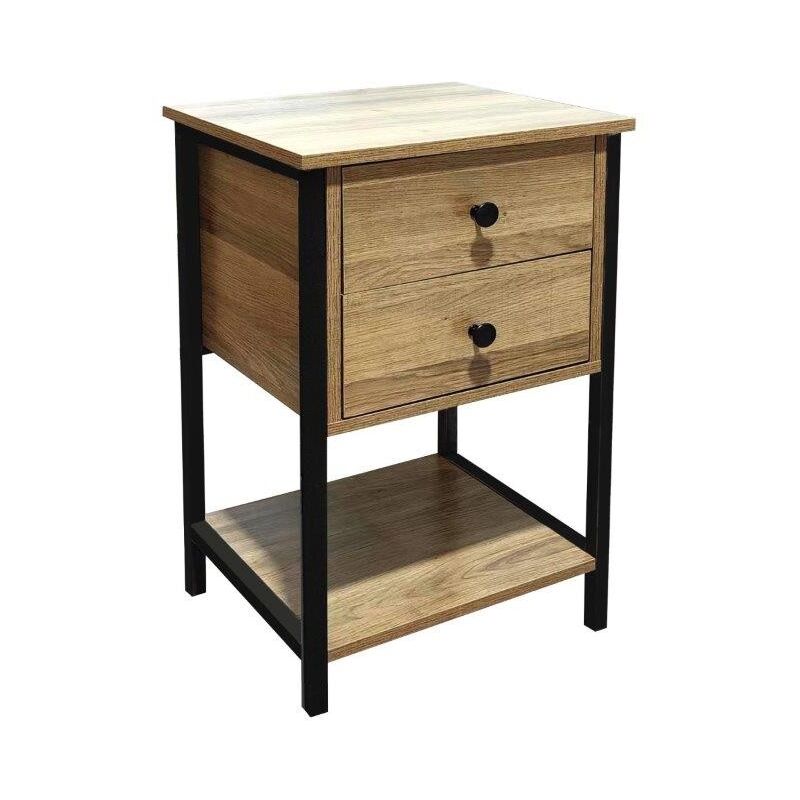 foto del prodotto comodino industrial con cassetto 40x35x65h quercia