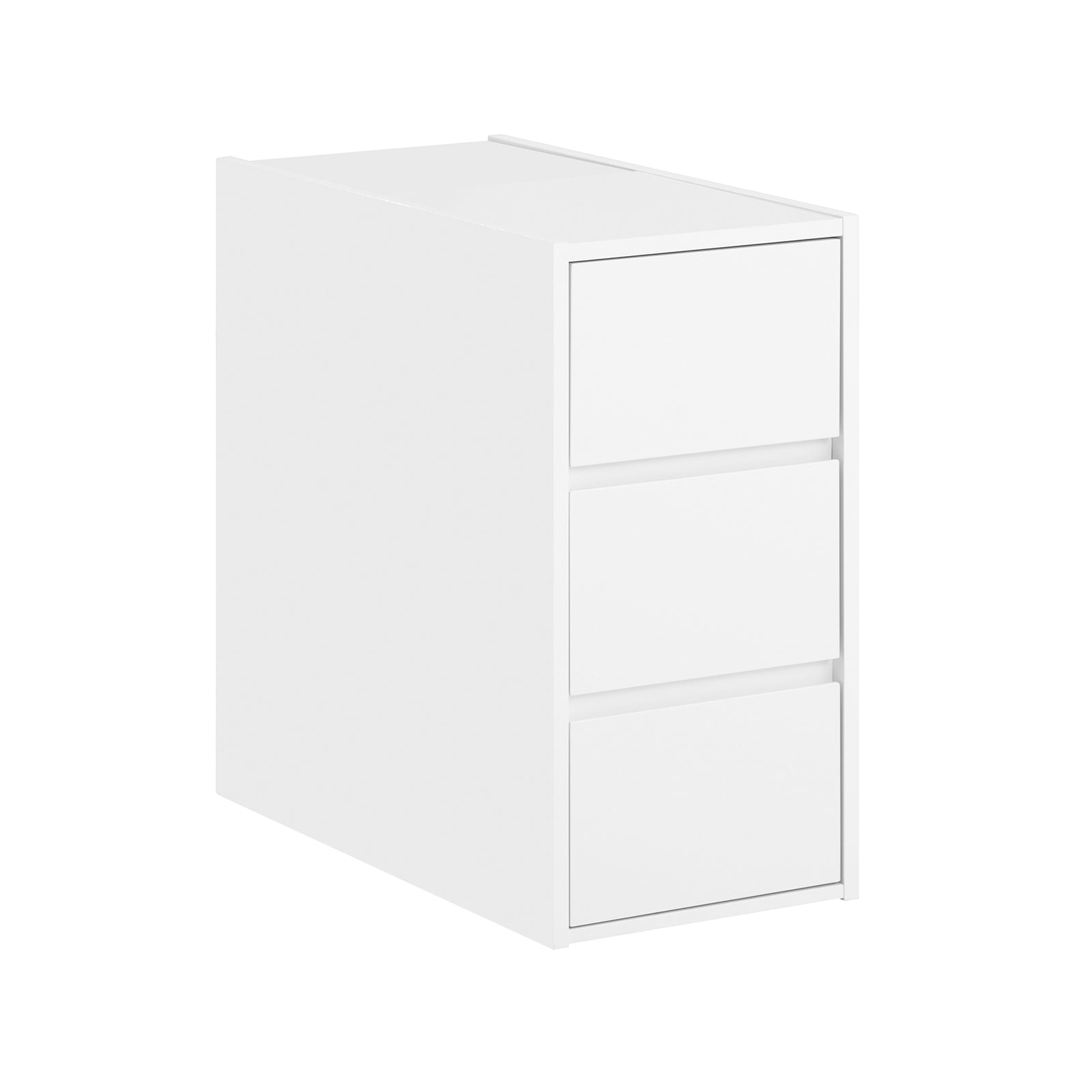 foto del prodotto comodino letto con 3 cassetti tavolino da divano tavolino stretto telefono bianco 30x60x60 cm fbt144 w