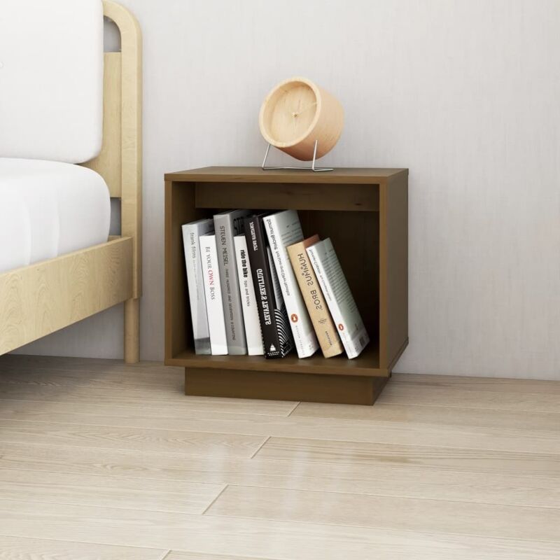 foto del prodotto comodino marrone ambra 40x30x40 cm in legno massello di pino vidaxl