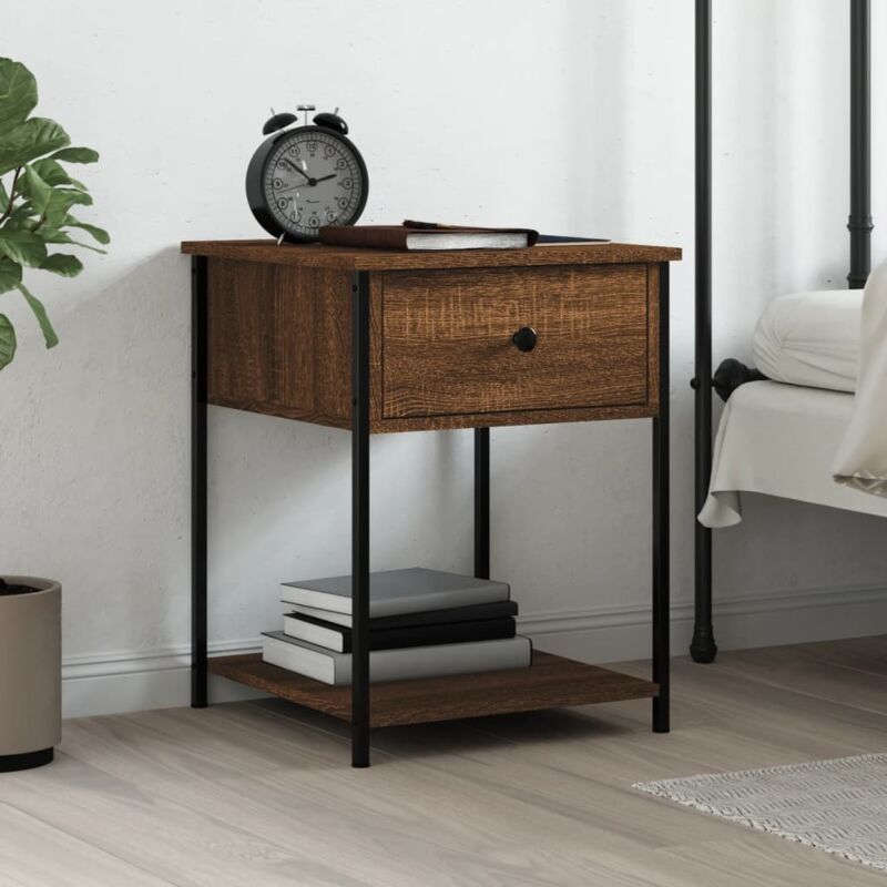 foto del prodotto comodino marrone fumo 44x45x58 cm in legno multistrato vidaxl