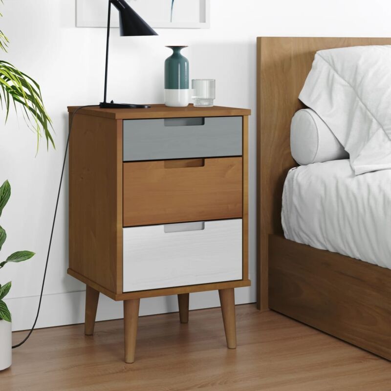 foto del prodotto comodino marrone molde 40x35x65 cm in legno massello di pino vidaxl