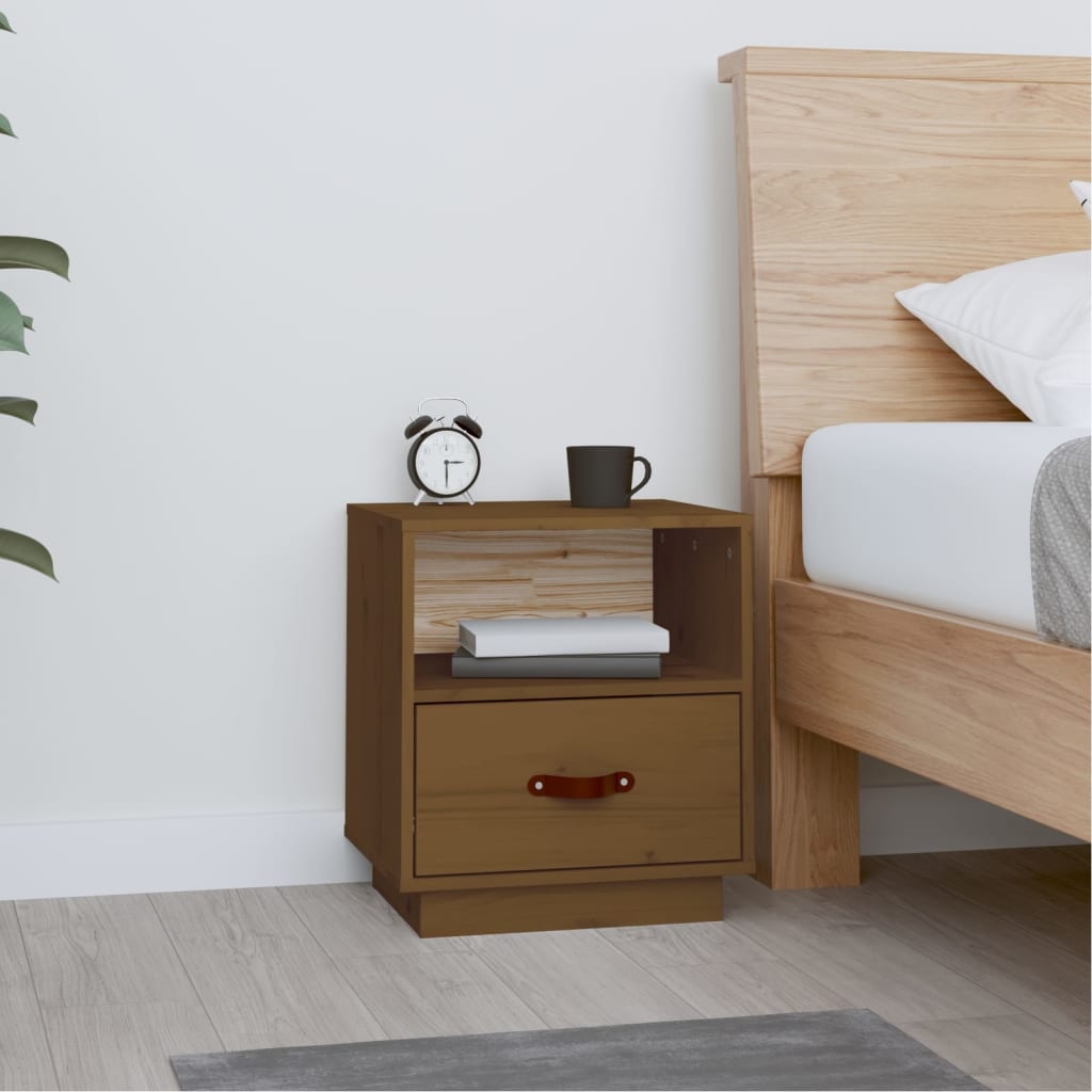 foto del prodotto comodino miele 40x34x45 cm in legno massello di pino cod mxl 29880