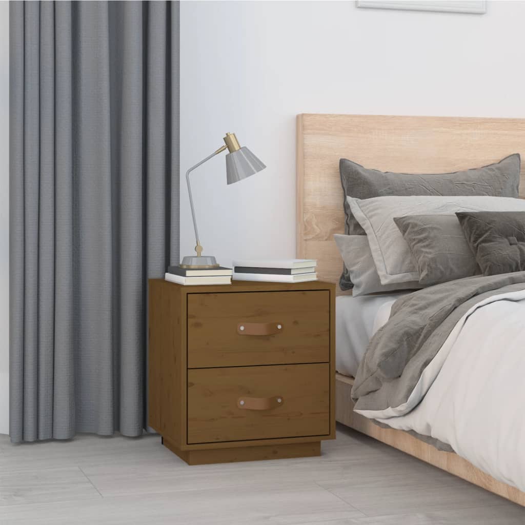 foto del prodotto comodino miele 40x34x45 cm in legno massello di pino cod mxl 29895