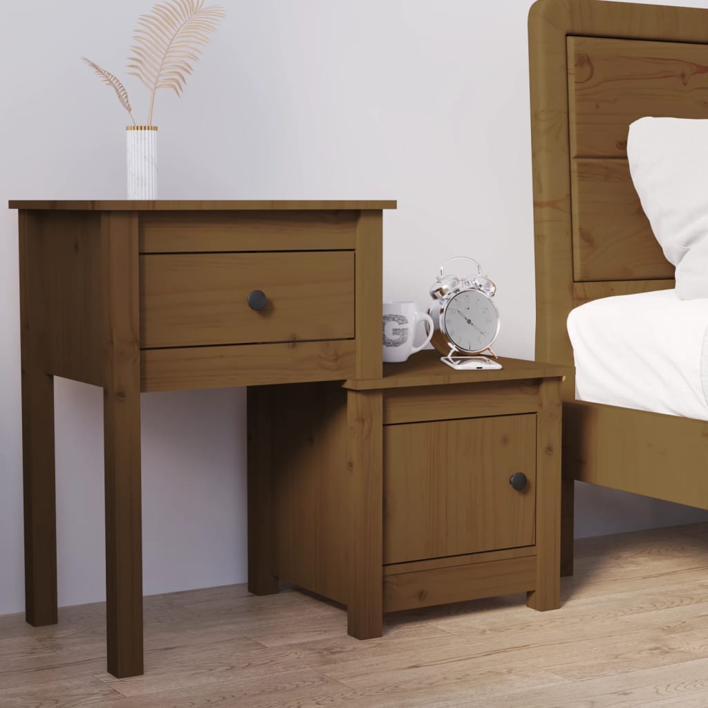 foto del prodotto comodino miele 79,5x38x65,5 cm in legno massello di pino cod mxl 29894