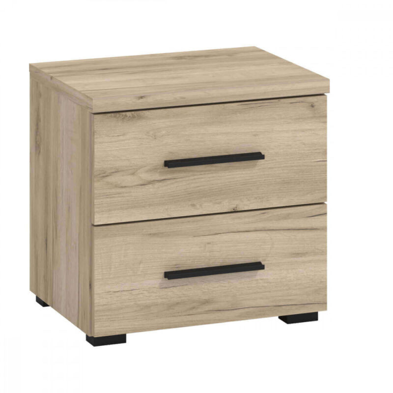 foto del prodotto comodino moderno 3 cassetti cm 44,5 x 33,5 x 43 h plus colore rovere grigio