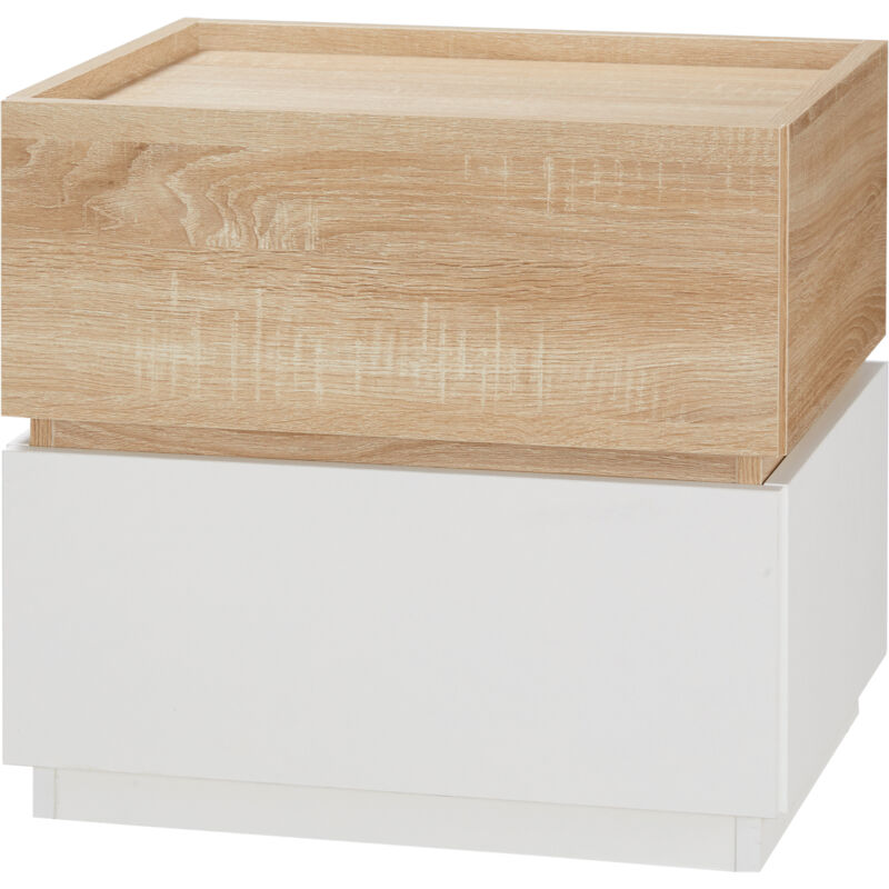 foto del prodotto comodino moderno con 2 cassetti in legno design impilabile 50x40x47.5cm homcom
