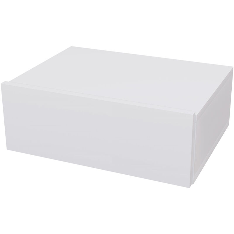 foto del prodotto comodino moderno con cassetto dal design sospeso in truciolato bianco homcom
