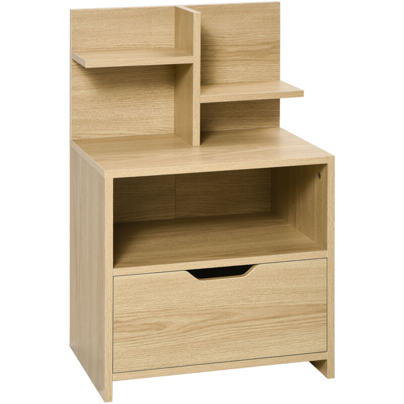 foto del prodotto comodino moderno in truciolato 45x35x73 cm con cassetto e ripiani homcom