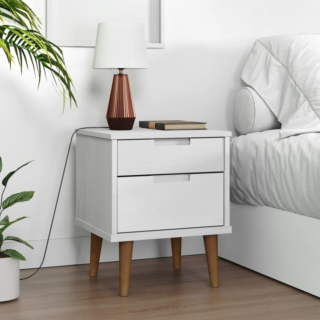 foto del prodotto comodino molde bianco 40x35x48 cm in legno massello di pino cod mxl 30872
