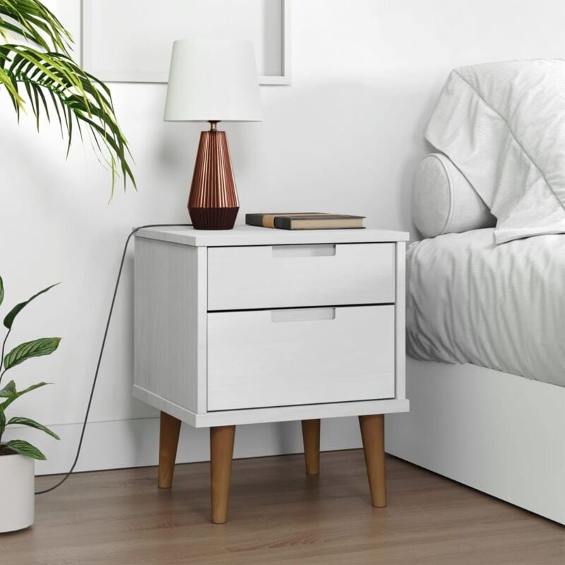 foto del prodotto comodino molde bianco 40x35x48 cm in legno massello di pino vidaxl