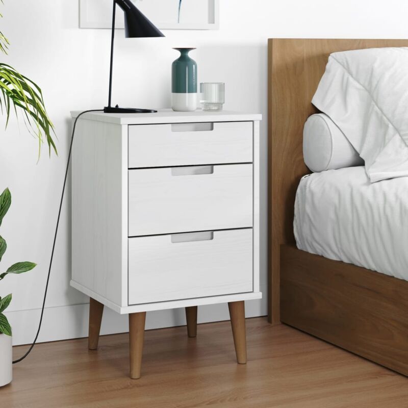 foto del prodotto comodino molde bianco 40x35x65 cm in legno massello di pino vidaxl