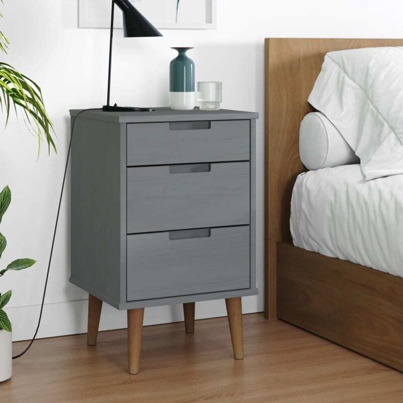 foto del prodotto comodino molde grigio 40x35x65 cm in legno massello di pino vidaxl